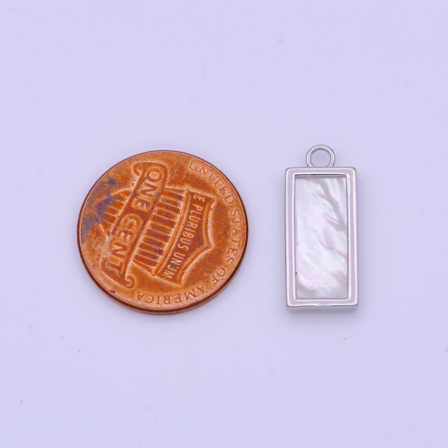 Dainty rectangle mother of pearl charm 19.4x8.1mm gold plated rectangle charm pearl charm for minimalist jewelry n-635