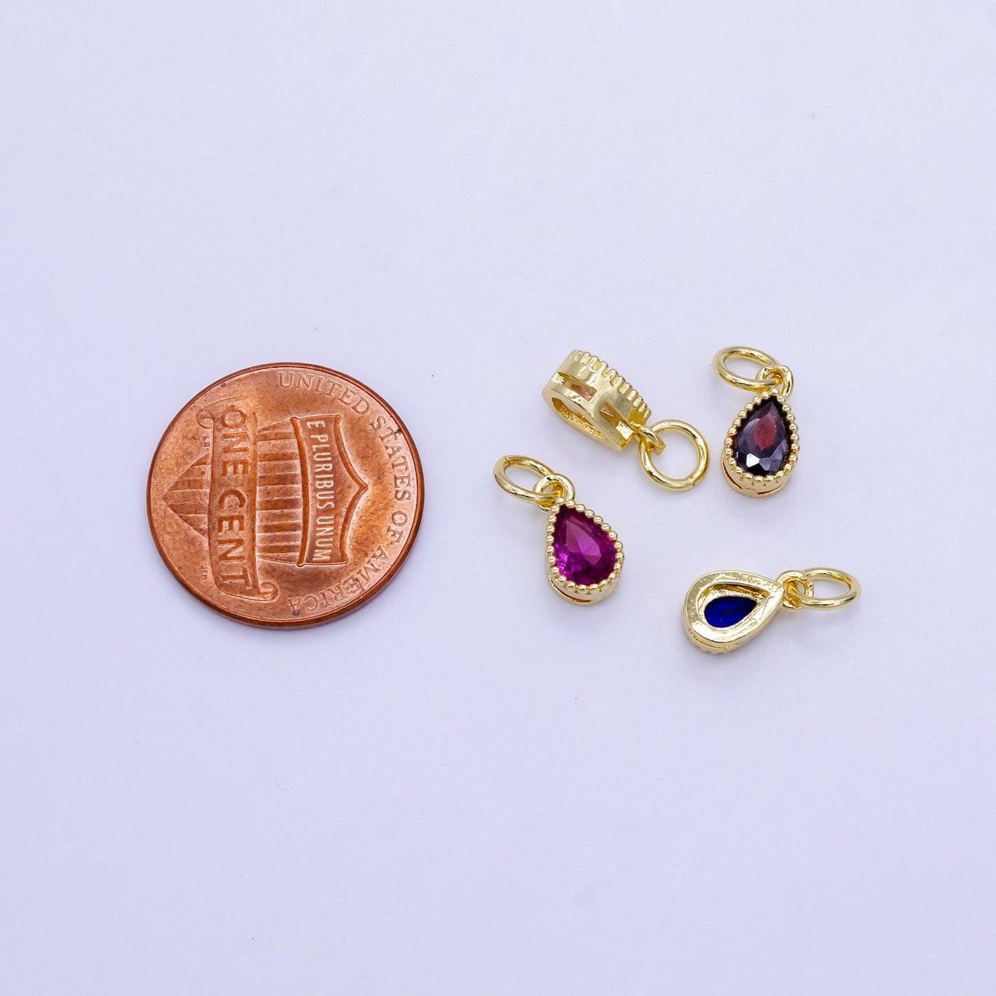 24k gold filled mini teardrop cz clear stone pendant, add on tear drop shape charm dainty crystal cz stone for necklace bracelet supply d613