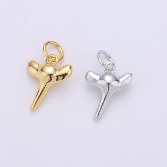 Mini gold shark tooth charm silver tooth charm 14k gold filled shark tooth pendant d-200