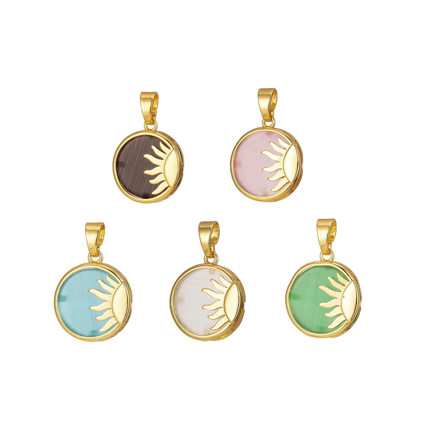 1pc sun pendant sunrise morning sun burst dainty charm for necklace bracelet findings for jewelry making, j-306 ~ j-310