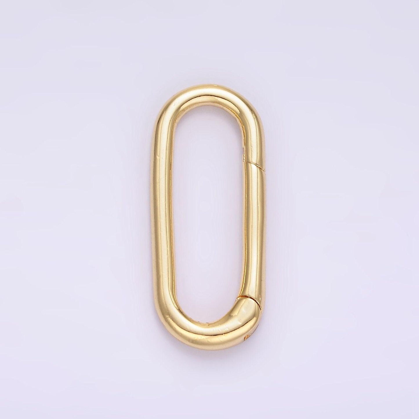 Wholesale long oval gold enhancer charm holder gold push gate clasp multi charm holder for jewelry making supply z802