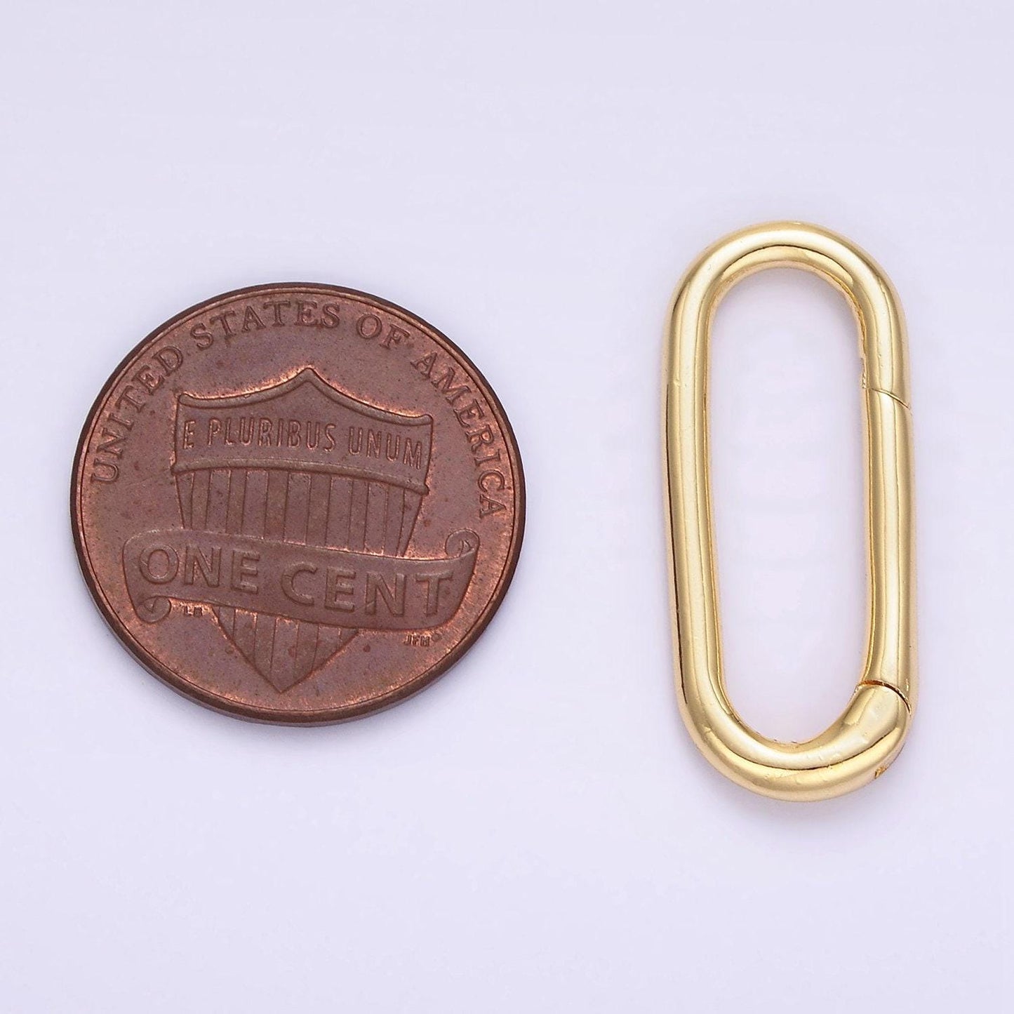 Wholesale long oval gold enhancer charm holder gold push gate clasp multi charm holder for jewelry making supply z802