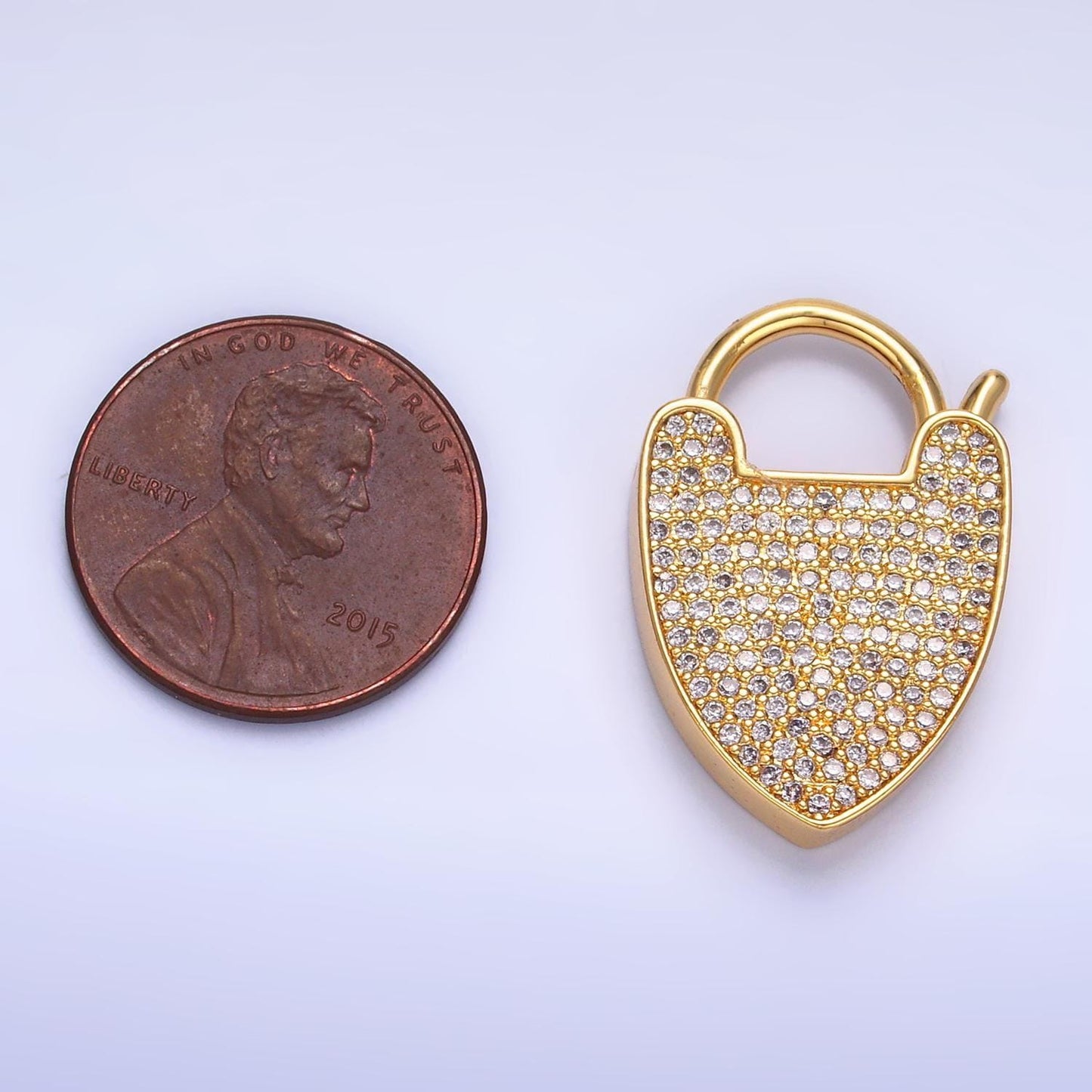 24k gold filled heart shaped lock clear cz heart charm for necklace jewelry making supplies clasp charm necklace component z1029