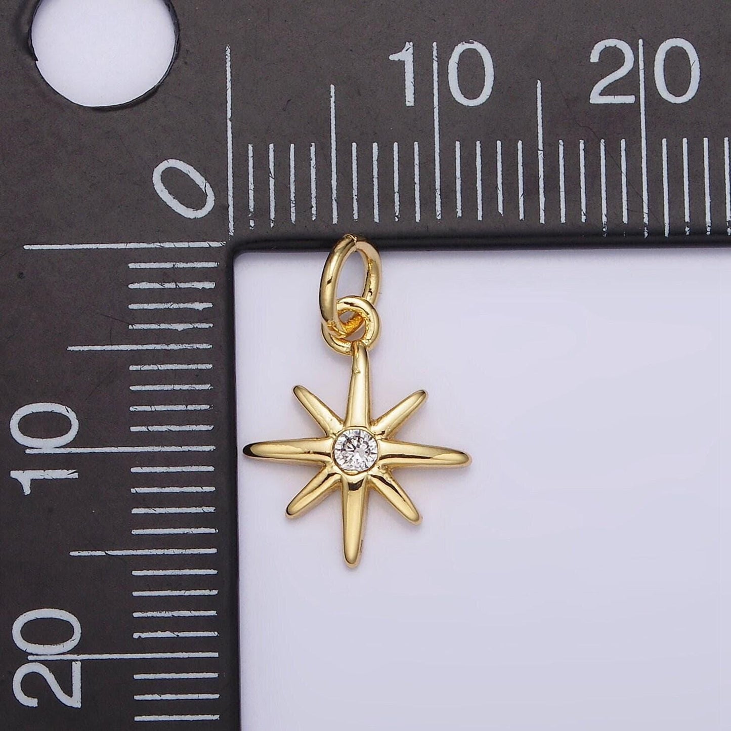 Mini gold north star charms tiny cz charm for necklace earring bracelet jewelry making supply celestial jewelry n-984
