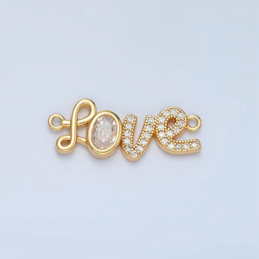 Love charm connector, bracelet connector, jewelry connectors, love charm, necklace connectors,micro pave cubic zirconia f228