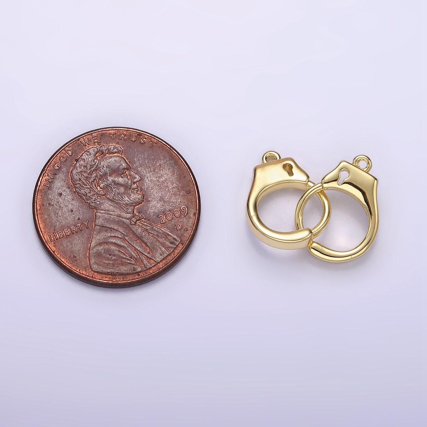 Gold filled hand cuff open key minimalist connector g-936