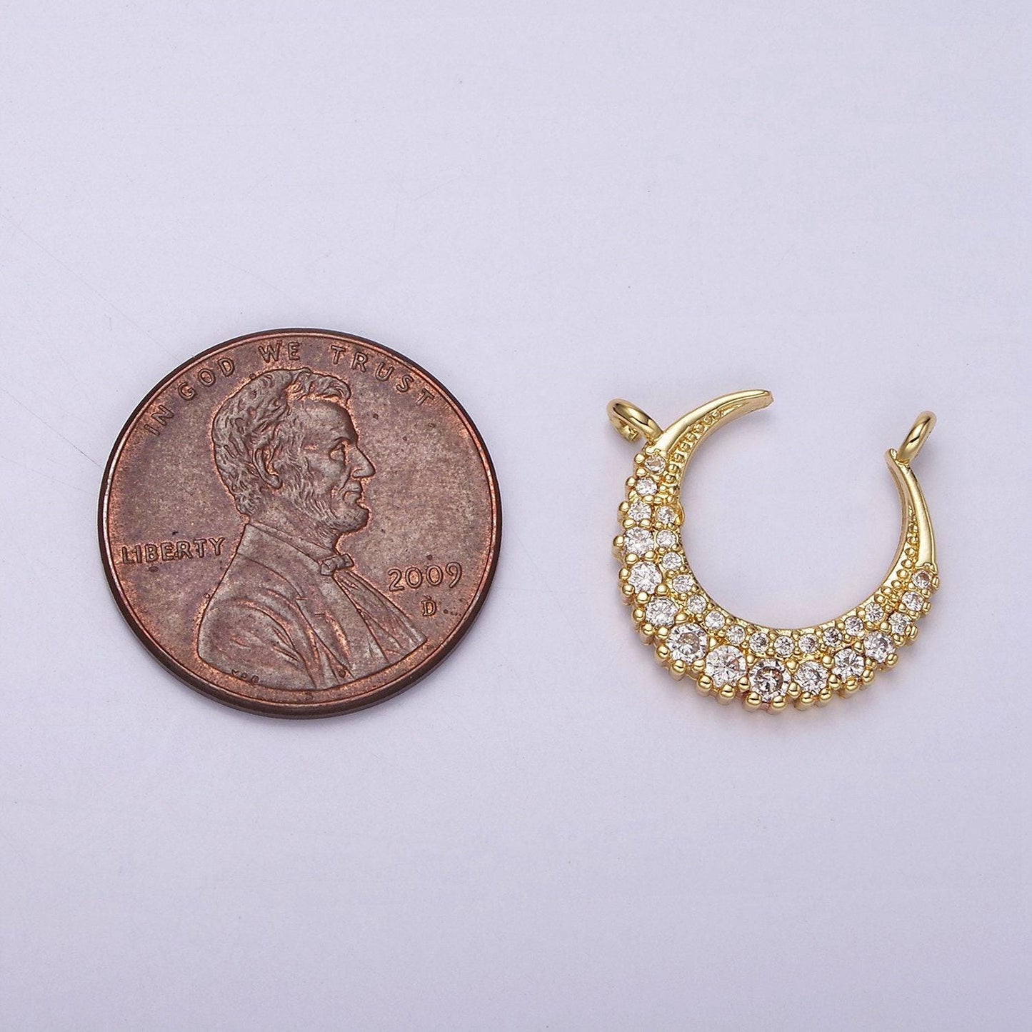 Micro pave crescent moon charm connector gold filled star charm necklace celestial link connector for necklace bracelet component g126