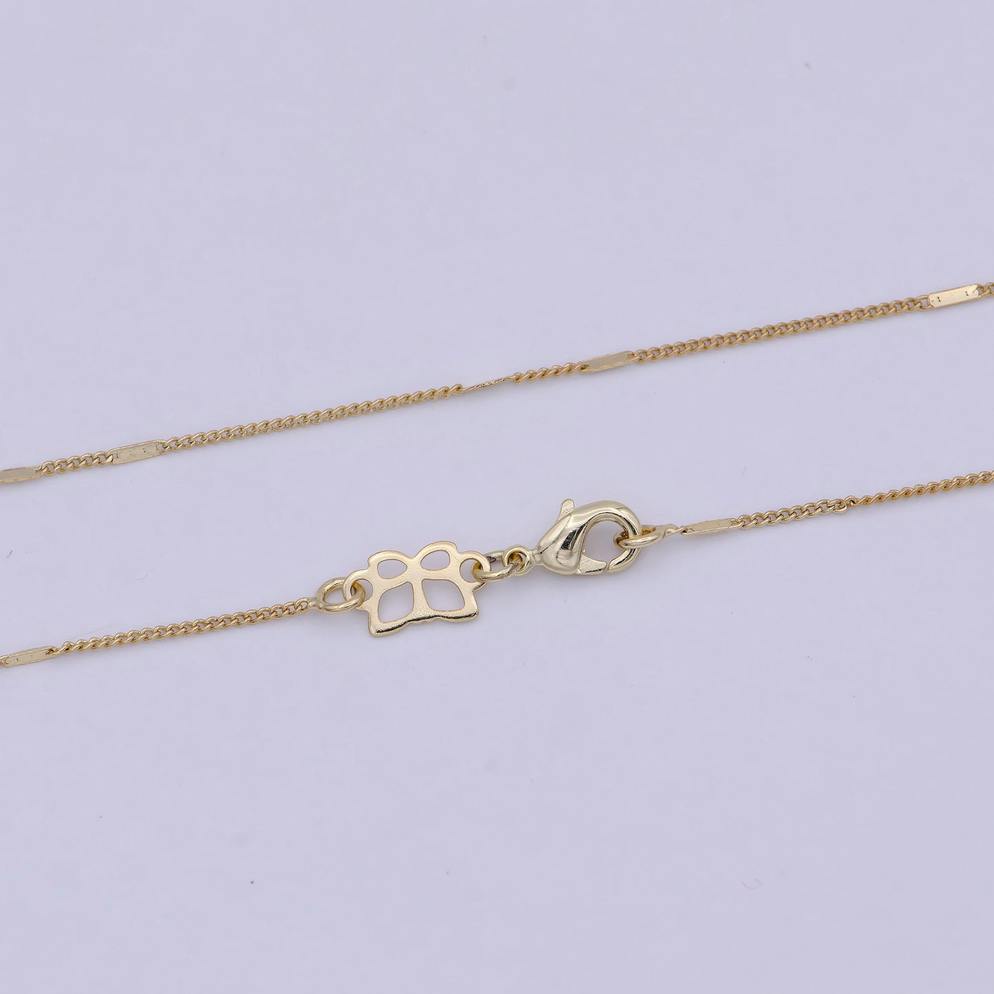Dainty gold curb chain 0.8 mm fine 14k gold filled minimalist chain 17.7" wholesale necklace wa-750