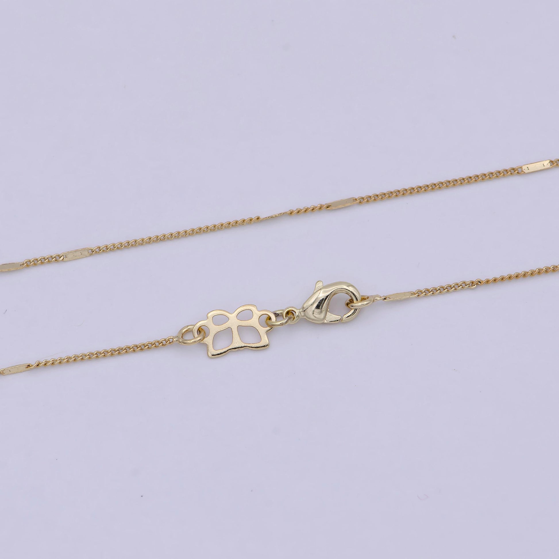 Dainty gold curb chain 0.8 mm fine 14k gold filled minimalist chain 17.7" wholesale necklace wa-750