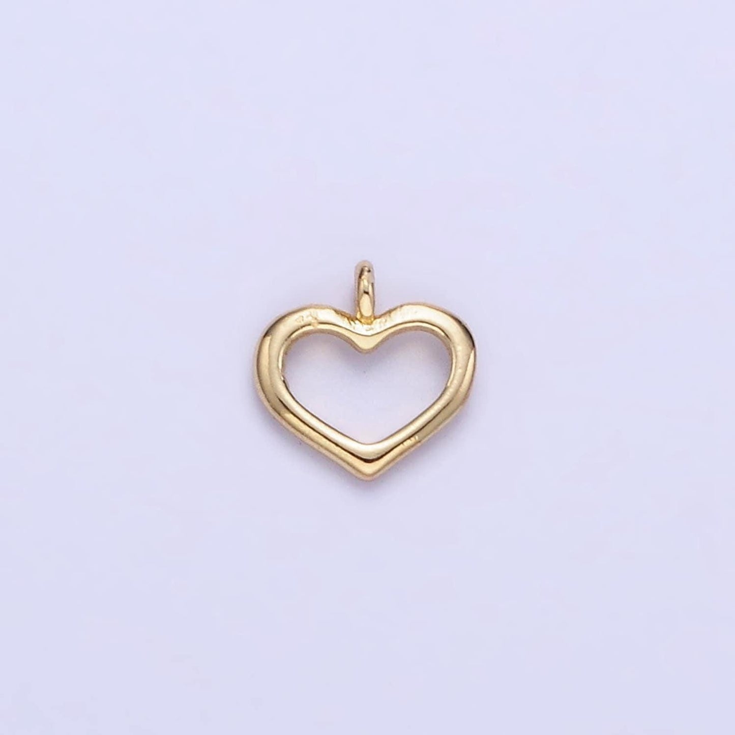 14k gold filled mini open heart minimalist charm | ag-753