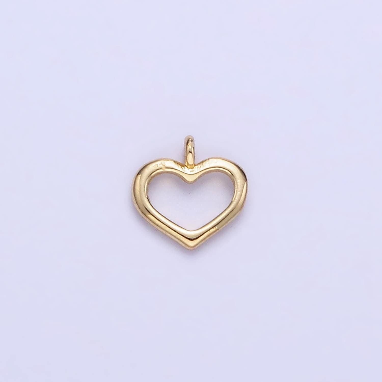 14k gold filled mini open heart minimalist charm | ag-753