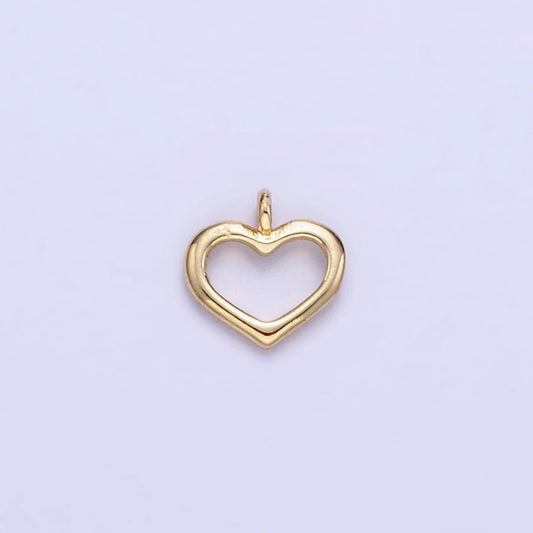 14k gold filled mini open heart minimalist charm | ag-753