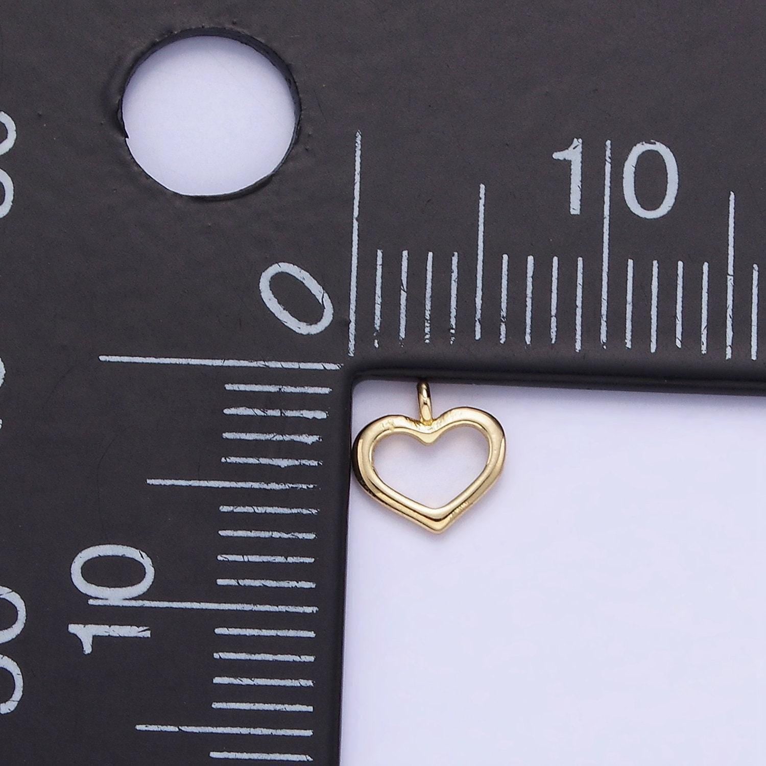 14k gold filled mini open heart minimalist charm | ag-753