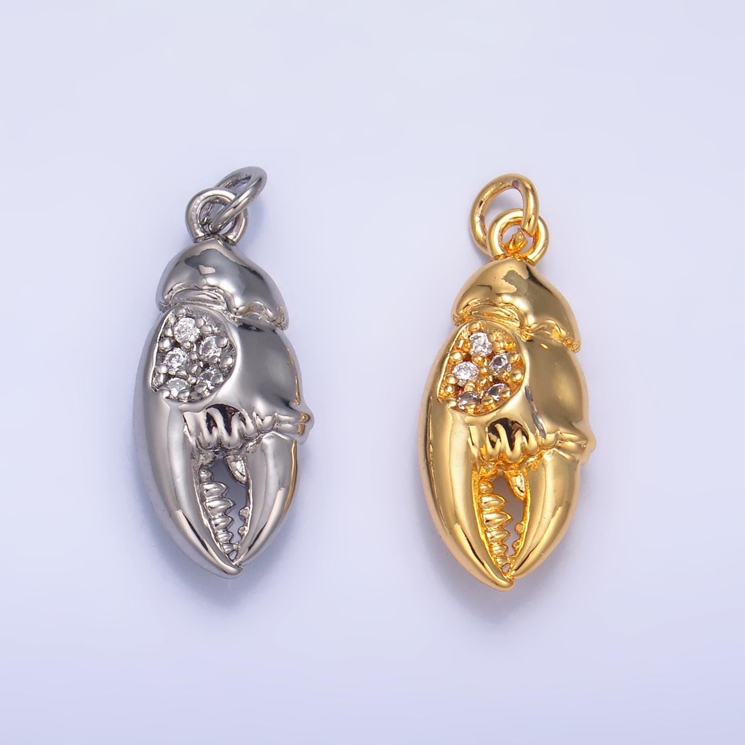 Dainty Animal Lobster Claw Pendant in 24k Gold Filled Claw Charm Crustacean Under the Sea Jewelry Inspired East Coast Maine Travel W381