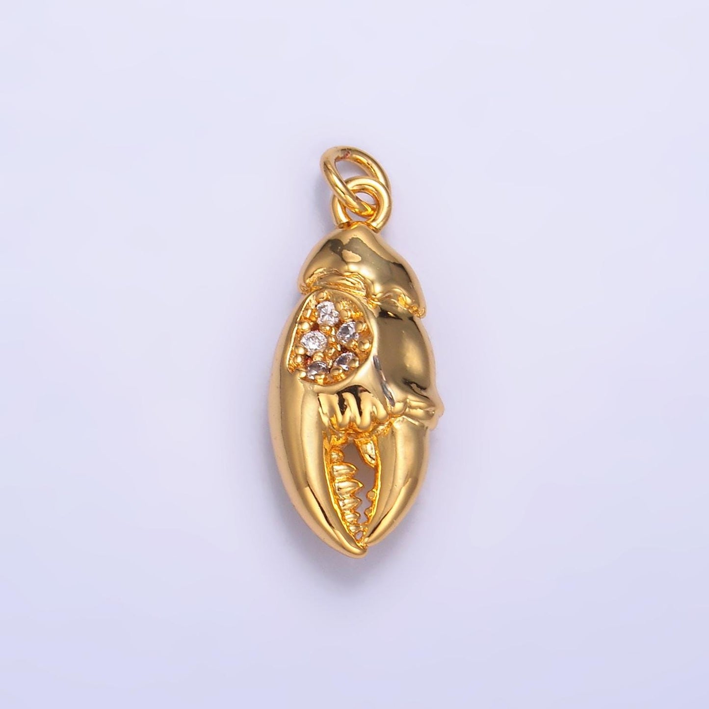 Dainty Animal Lobster Claw Pendant in 24k Gold Filled Claw Charm Crustacean Under the Sea Jewelry Inspired East Coast Maine Travel W381