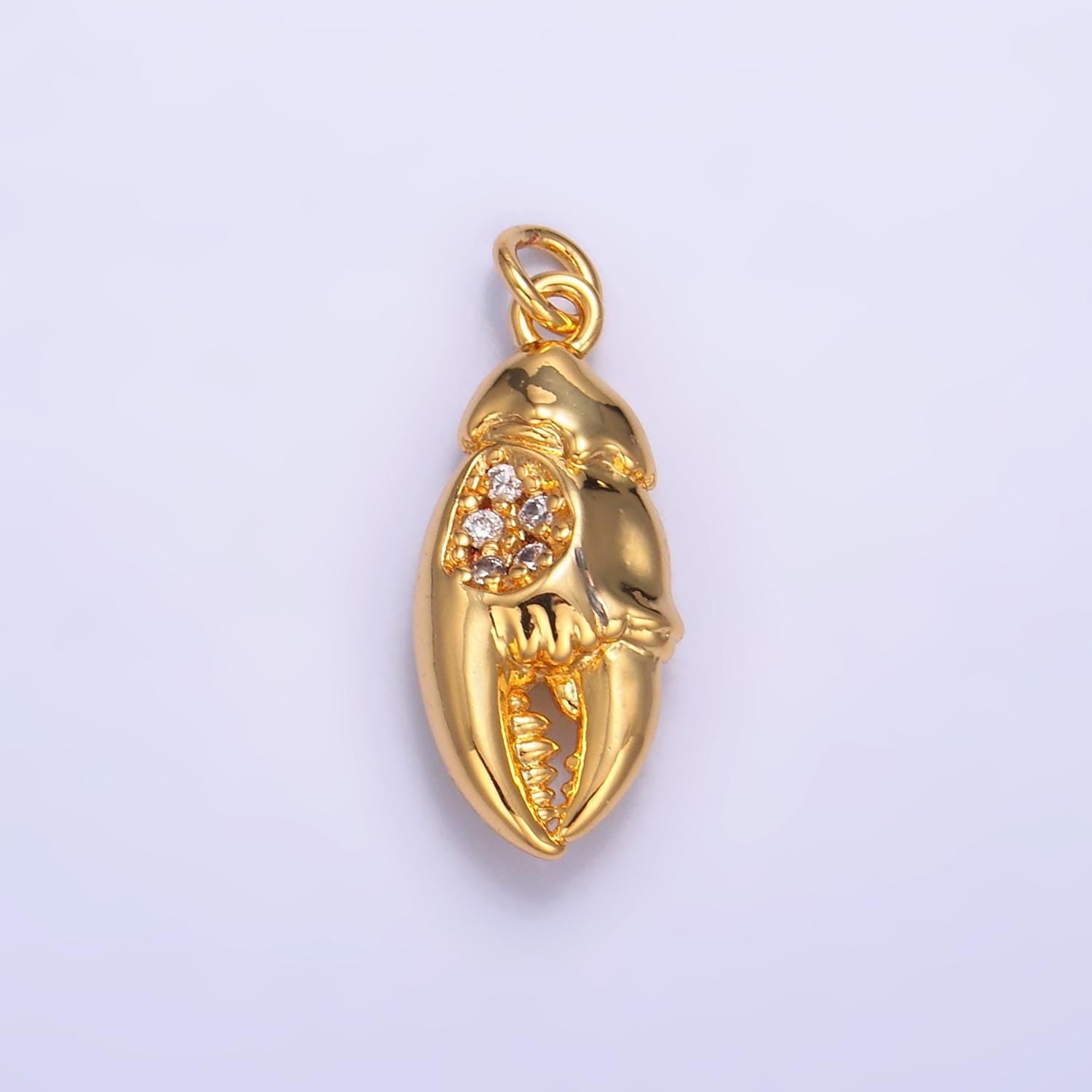 Dainty Animal Lobster Claw Pendant in 24k Gold Filled Claw Charm Crustacean Under the Sea Jewelry Inspired East Coast Maine Travel W381