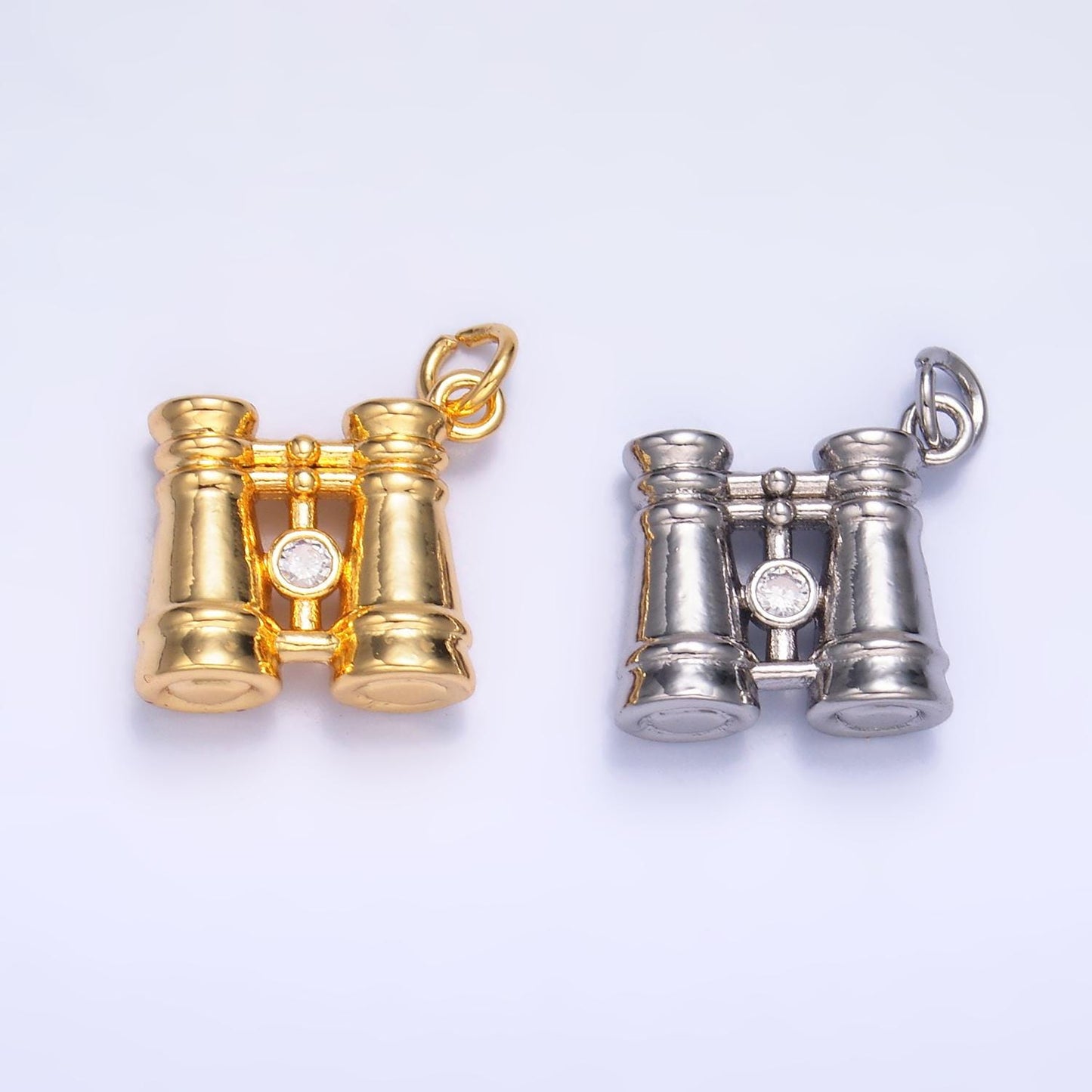 24k gold filled Binocular charm small telescope charm for travel Camping girl scout jewelry inspired W368