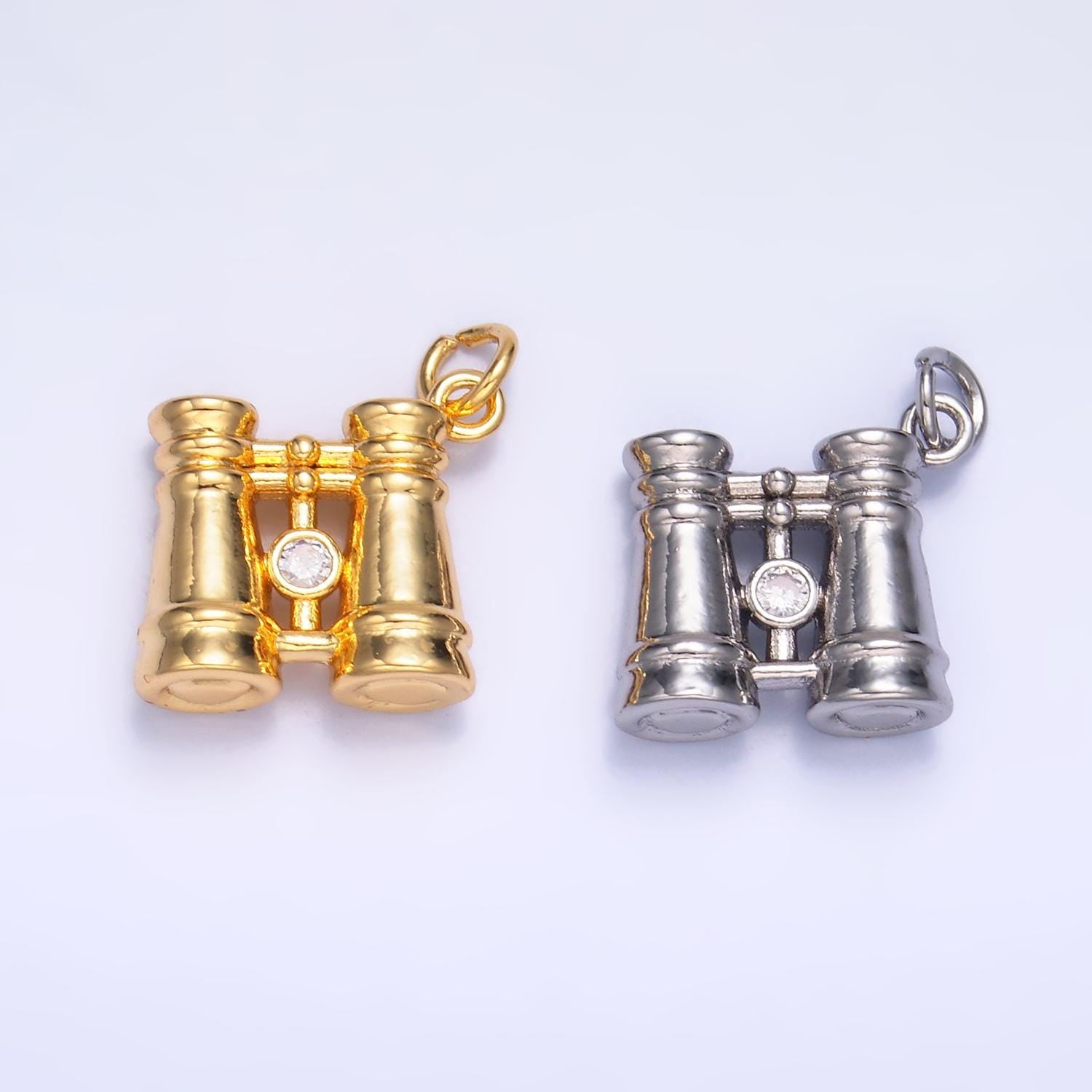 24k gold filled Binocular charm small telescope charm for travel Camping girl scout jewelry inspired W368
