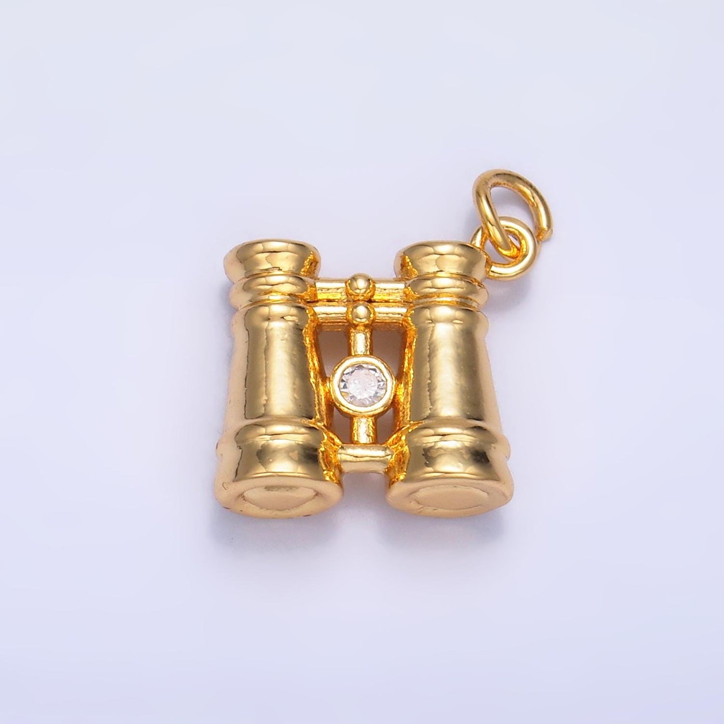 24k gold filled Binocular charm small telescope charm for travel Camping girl scout jewelry inspired W368