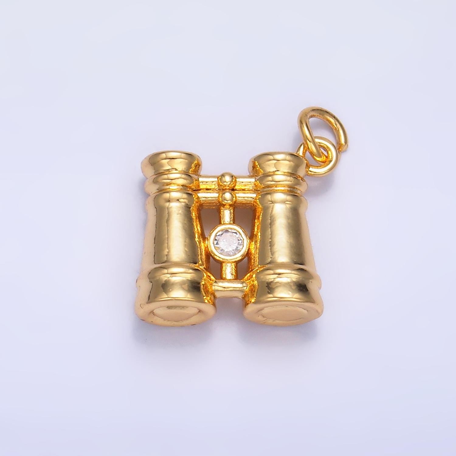 24k gold filled Binocular charm small telescope charm for travel Camping girl scout jewelry inspired W368