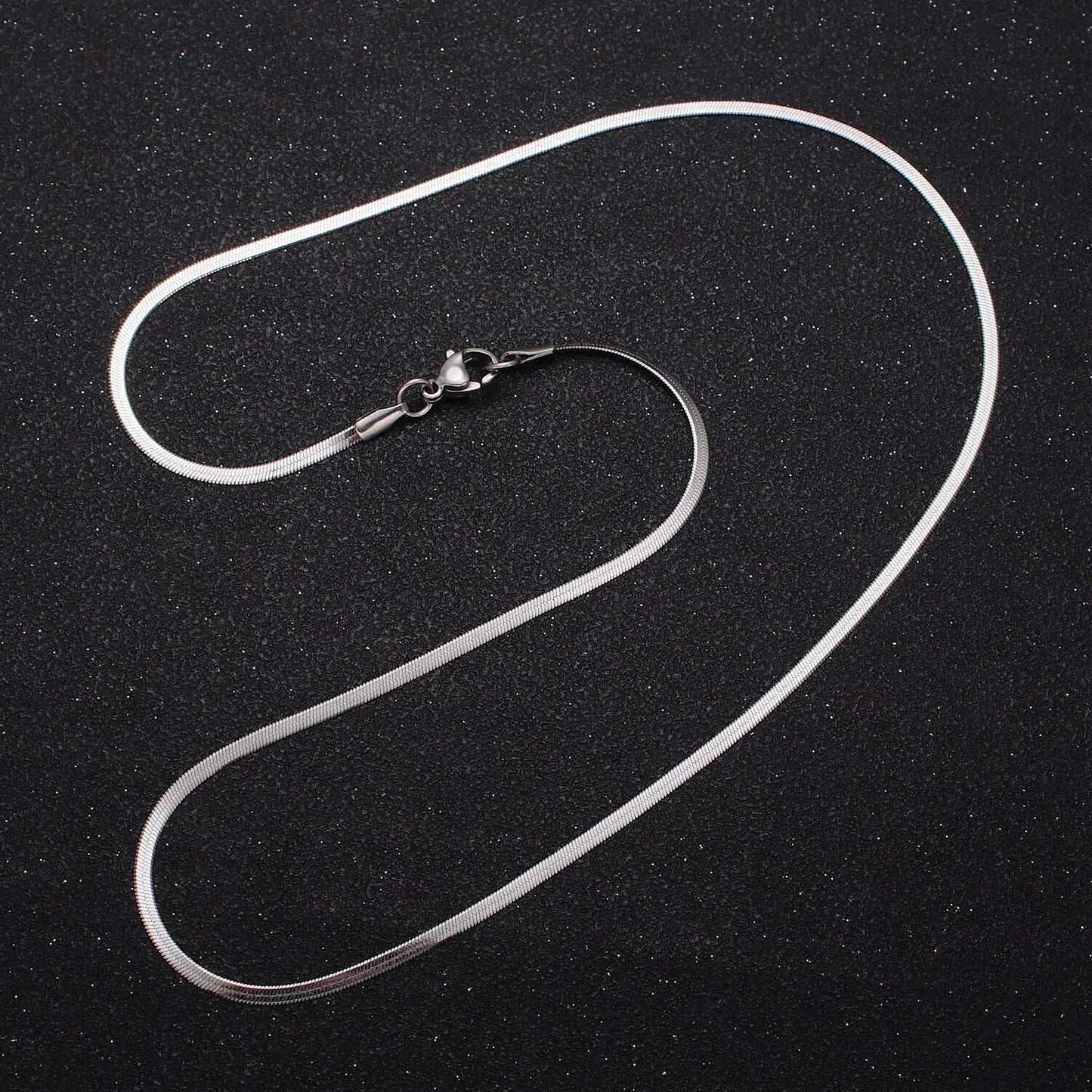 17.5 inch stainless steel herringbone chain necklace for jewelry making 2mm dainty finished ready to wear snake chain supply wa1550