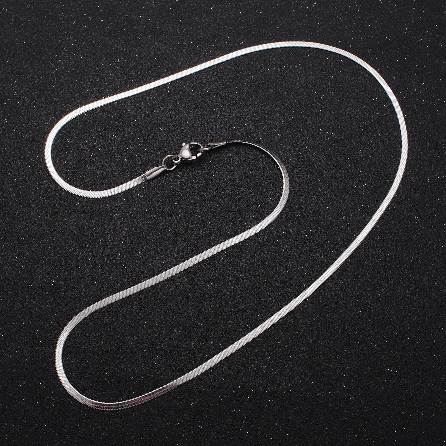 17.5 inch stainless steel herringbone chain necklace for jewelry making 2mm dainty finished ready to wear snake chain supply wa1550