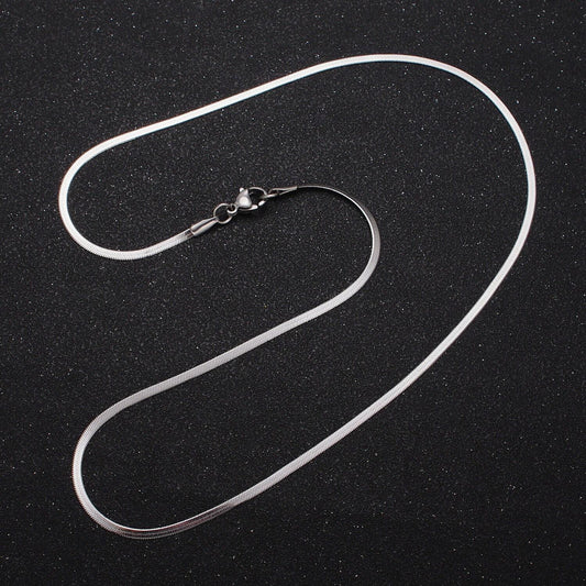 17.5 inch stainless steel herringbone chain necklace for jewelry making 2mm dainty finished ready to wear snake chain supply wa1550