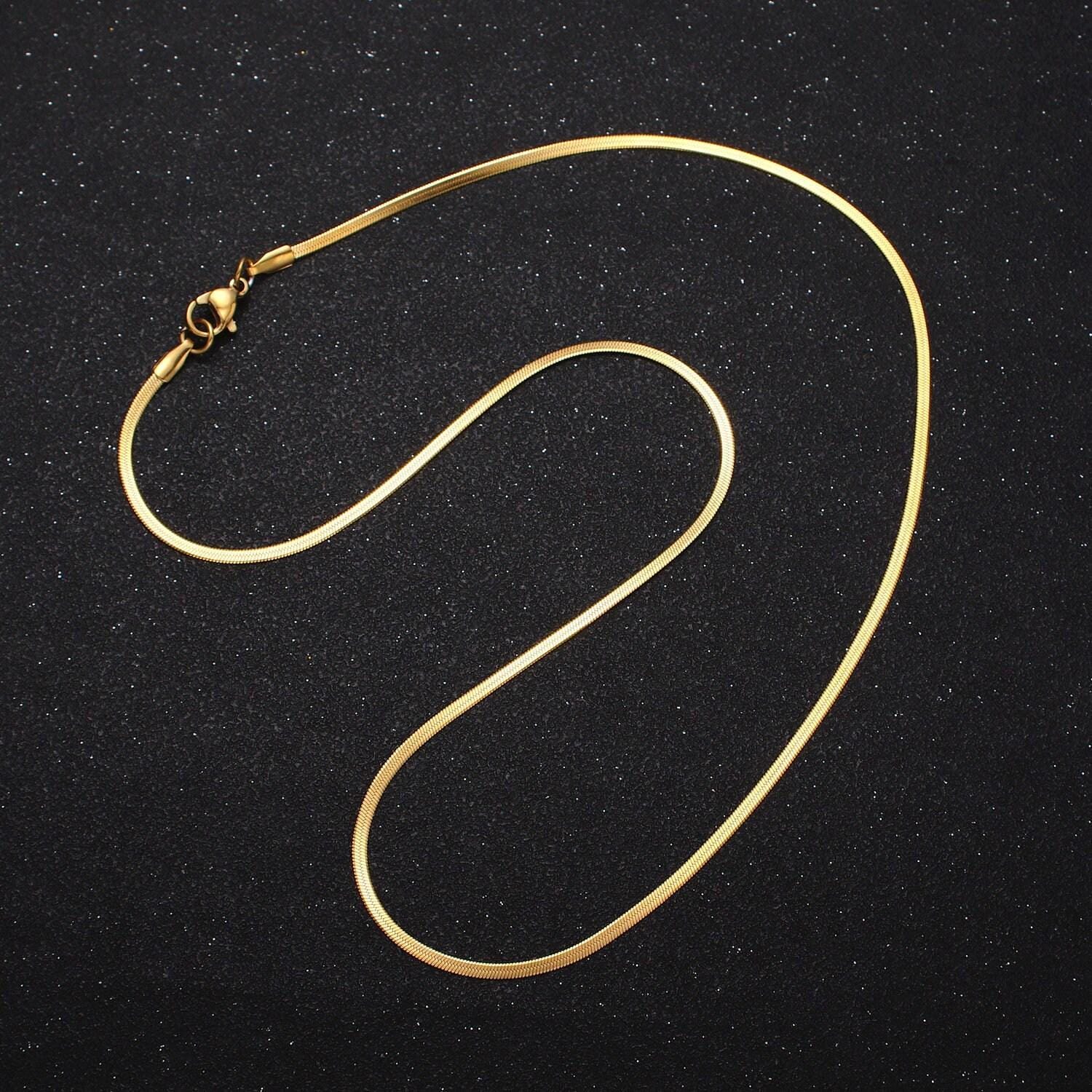 17.5 inch stainless steel herringbone chain necklace for jewelry making 2mm dainty finished ready to wear snake chain supply wa1550