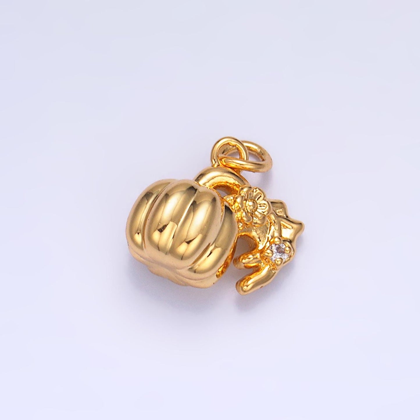 24k gold filled 11mm pumpkin fruit 3d Pumpkin Charm add-on charm | w358
