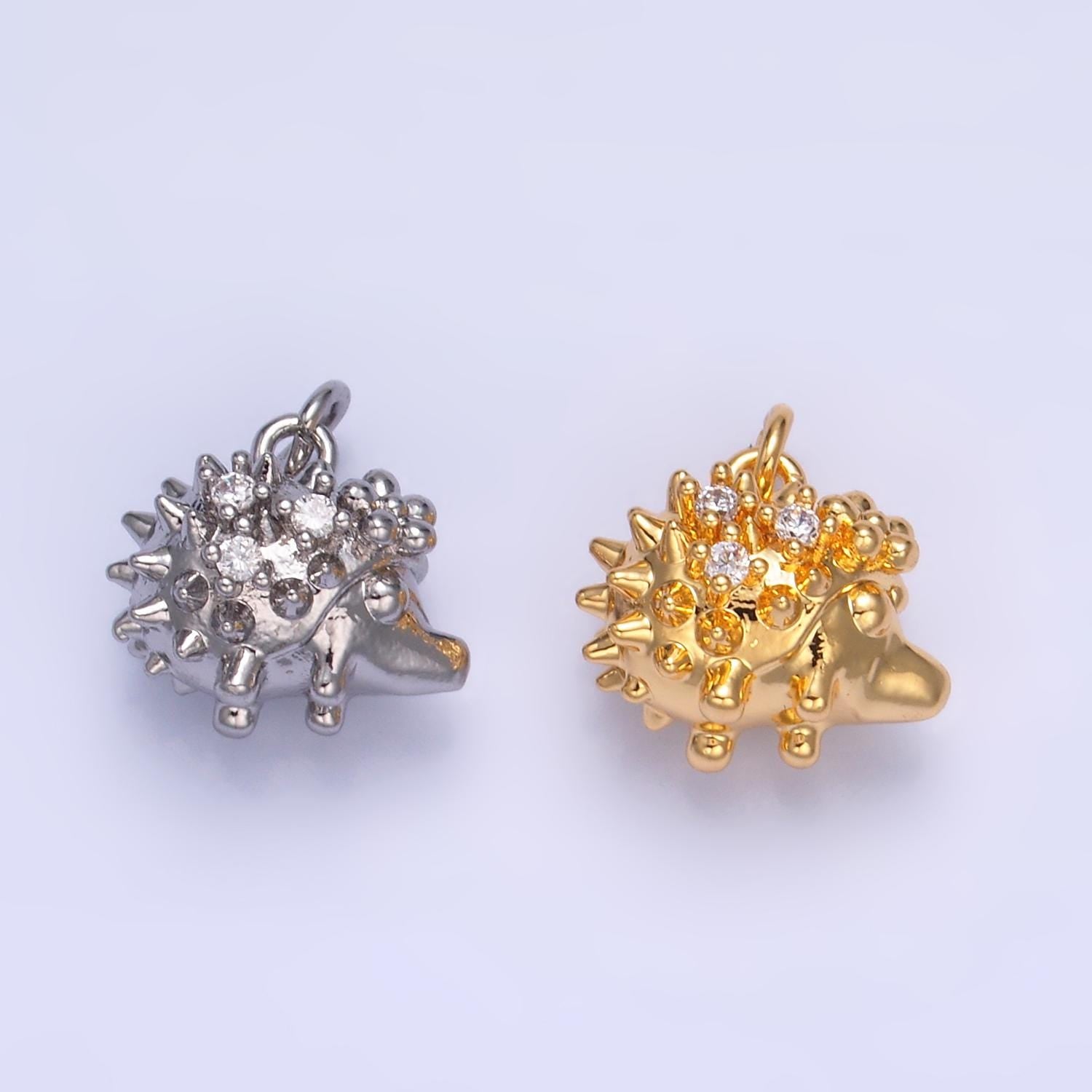Mini 24k Gold Filled Hedgehog Charm, Porcupine Charm Pendant W380