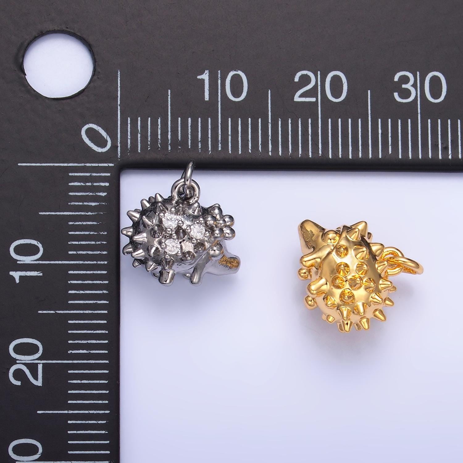 Mini 24k Gold Filled Hedgehog Charm, Porcupine Charm Pendant W380