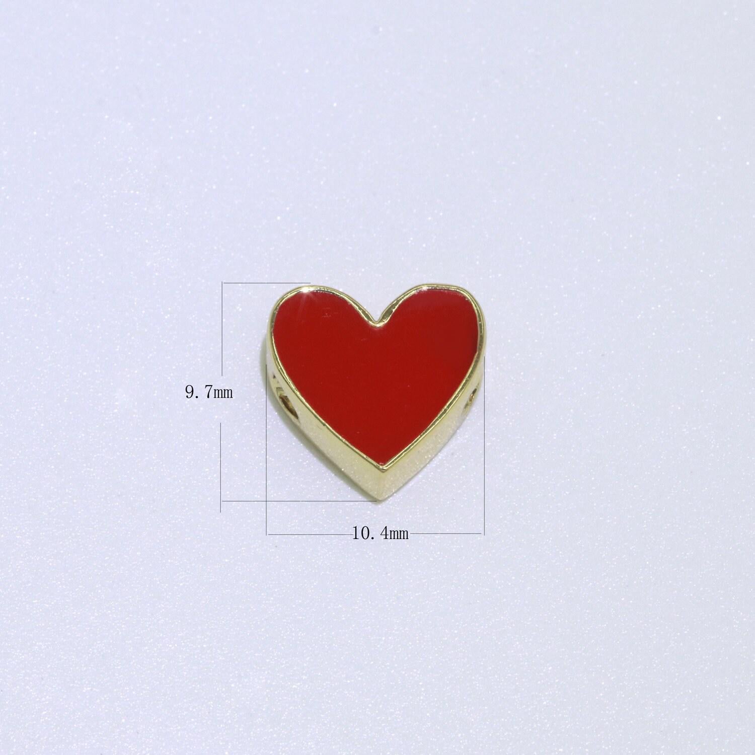 Gold filled enamel spacer beads, symbol beads, beads heart star pink red enamel beads for bracelet necklace gold cover backing 8mm,10mm,b516
