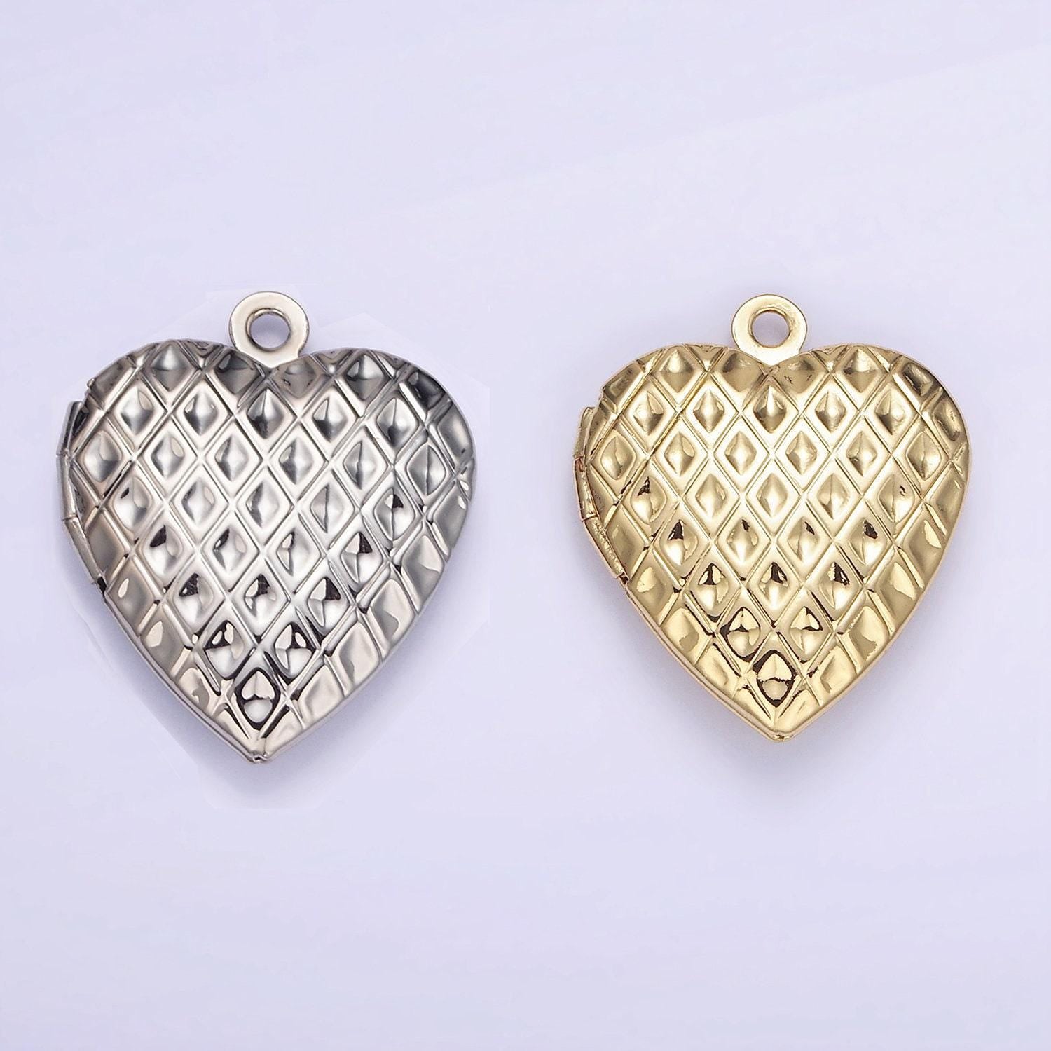 24k gold filled locket charm gold heart locket charm minimalist locket pendant for jewelry making d410