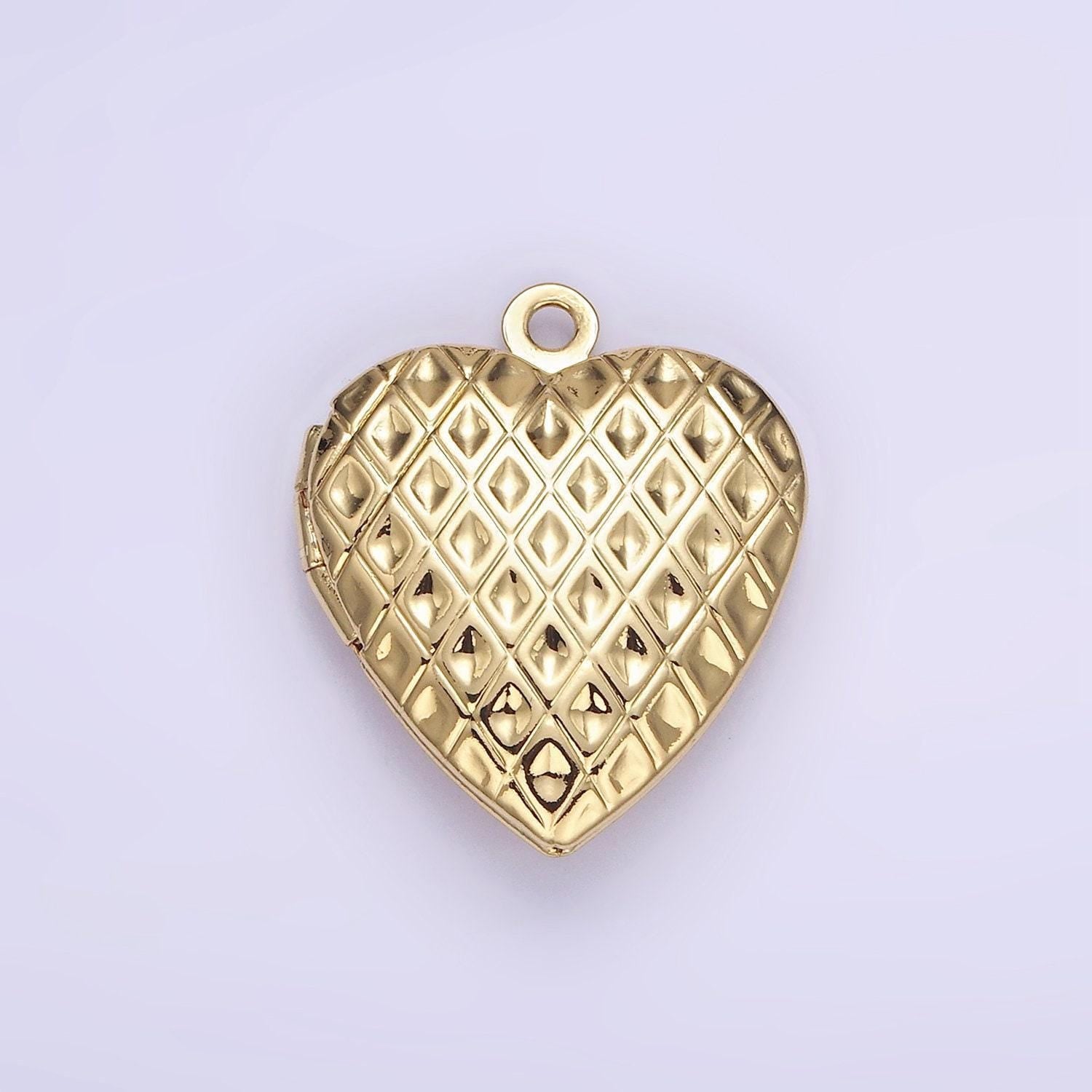 24k gold filled locket charm gold heart locket charm minimalist locket pendant for jewelry making d410