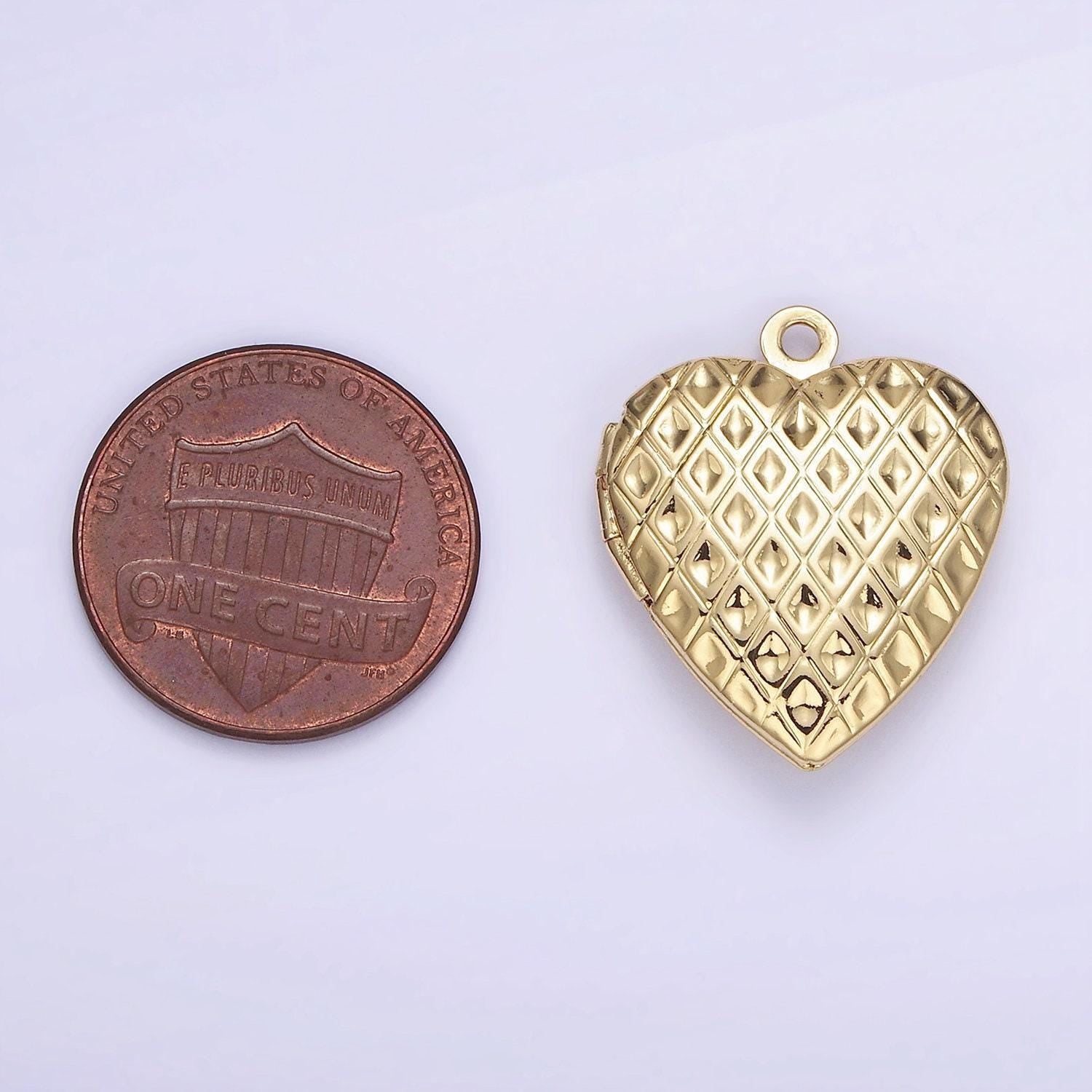 24k gold filled locket charm gold heart locket charm minimalist locket pendant for jewelry making d410