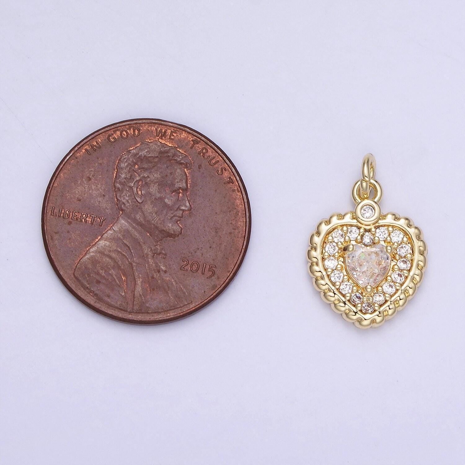 Mini gold heart pendant necklace 14k gold filled heart charm necklace micro pave love, heart charm necklace bracelet earring supply ag721