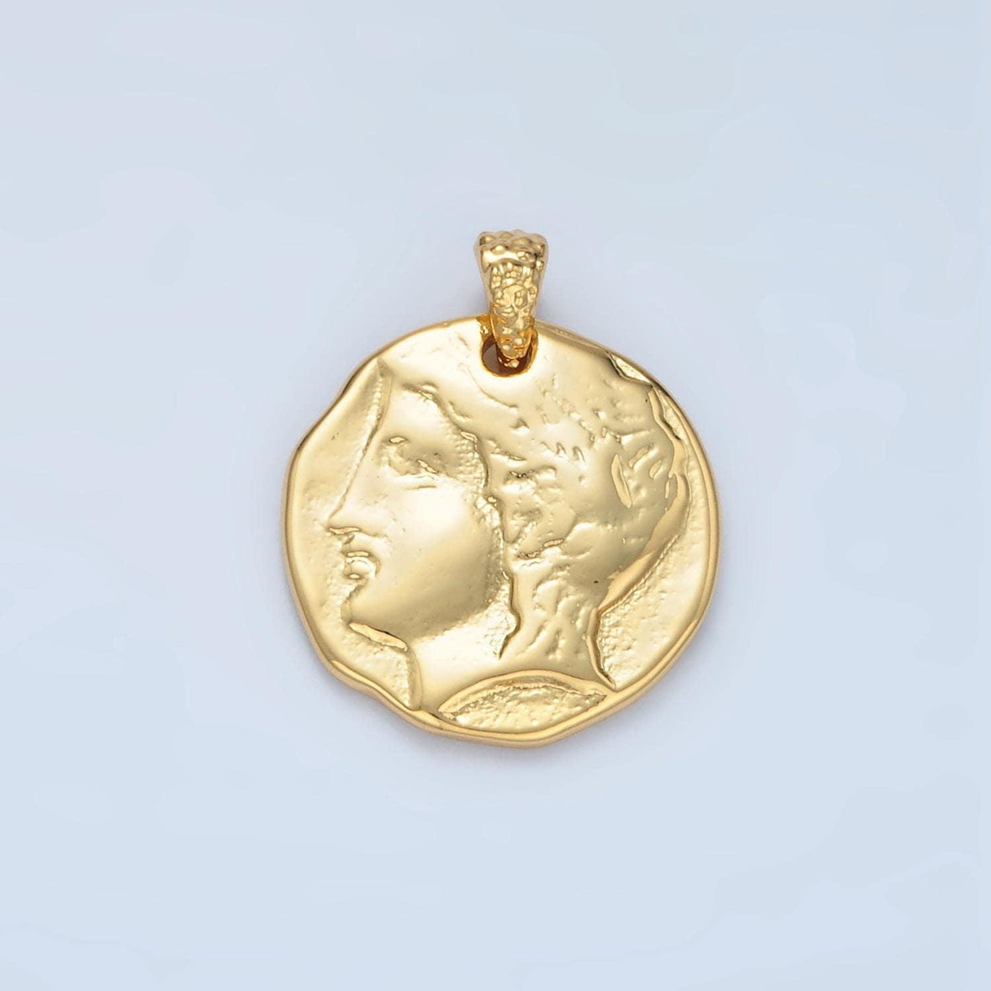 14k gold alexander coin pendant ancient coin pendant, greek emperor coin pendant, fancy diy jewelry, warrior pendant i523