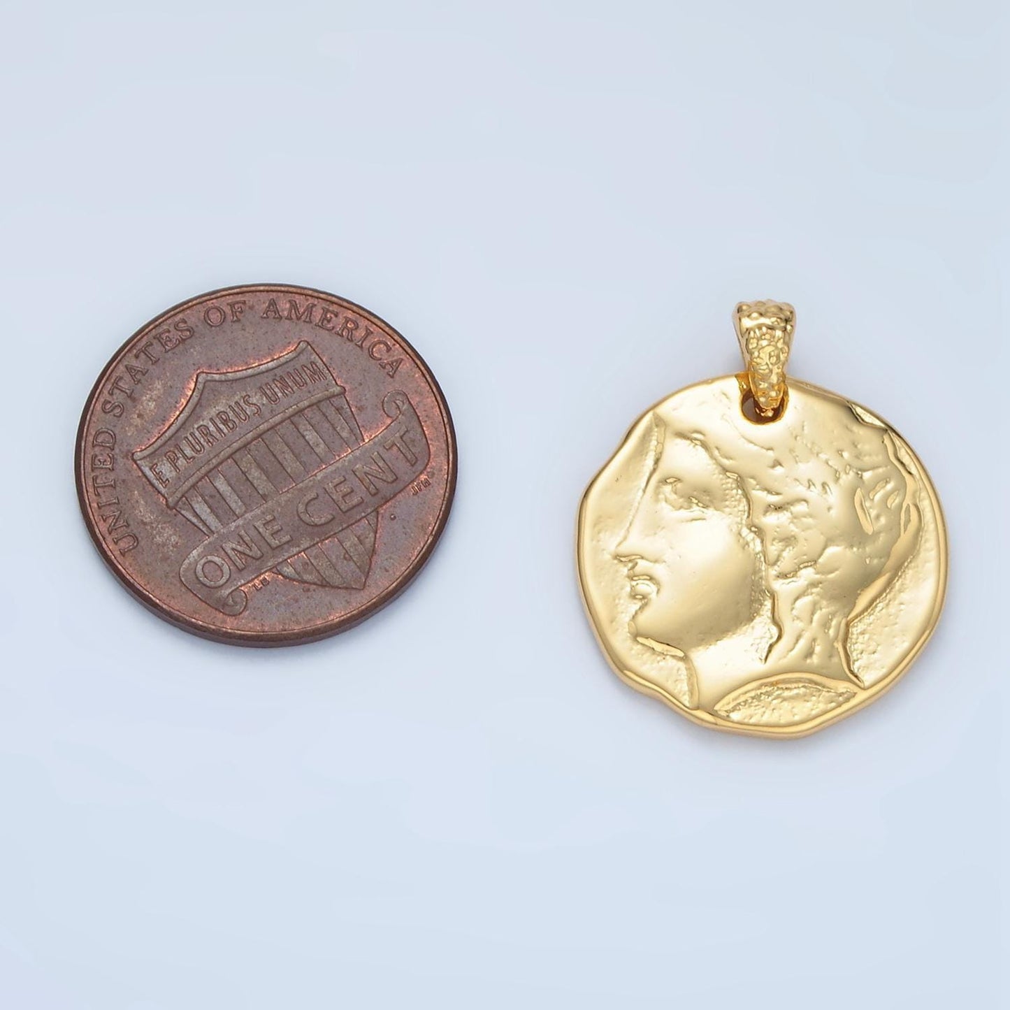 14k gold alexander coin pendant ancient coin pendant, greek emperor coin pendant, fancy diy jewelry, warrior pendant i523