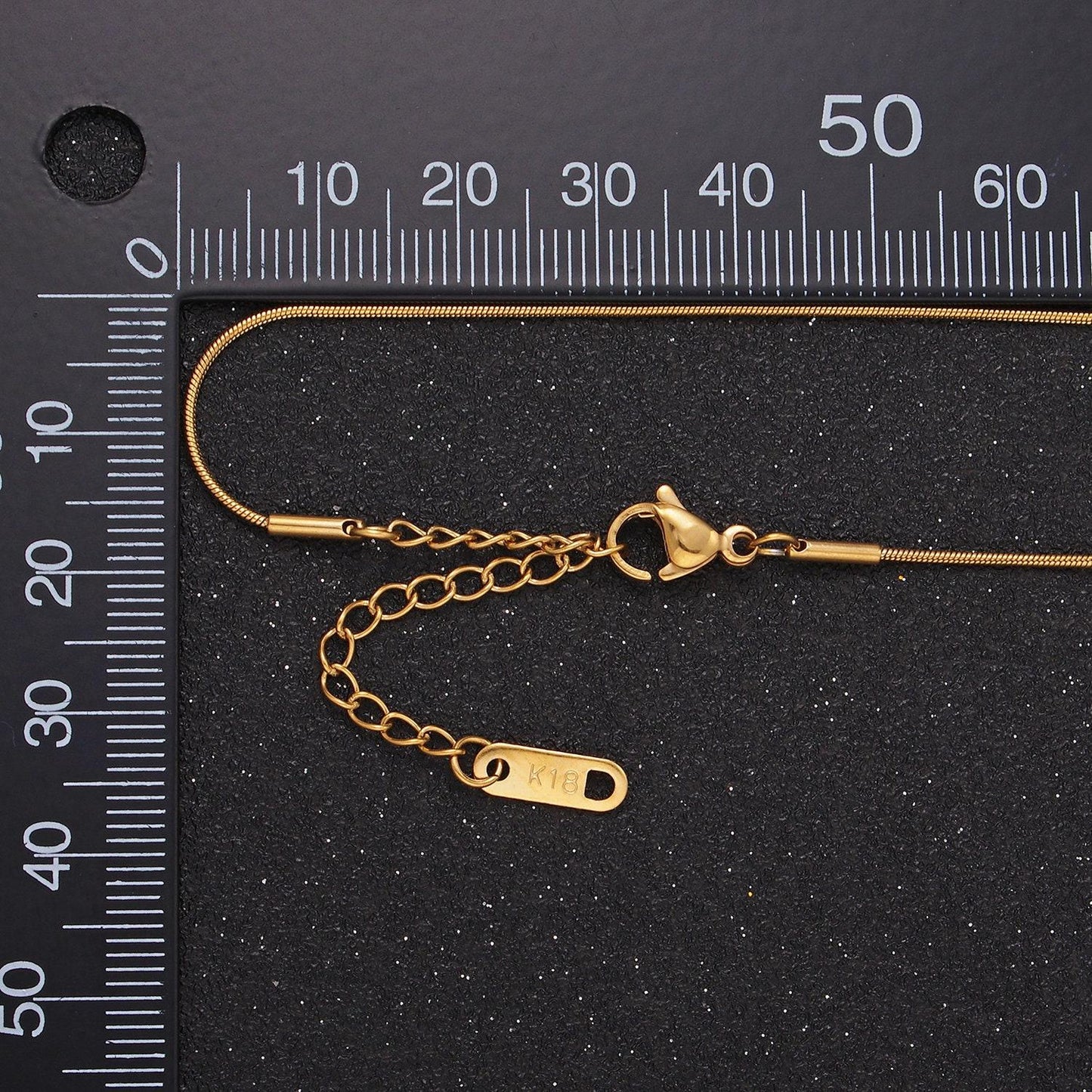 Dainty gold stainless steel 1mm snake herringbone 18 inch layering chain necklace | wa-2486
