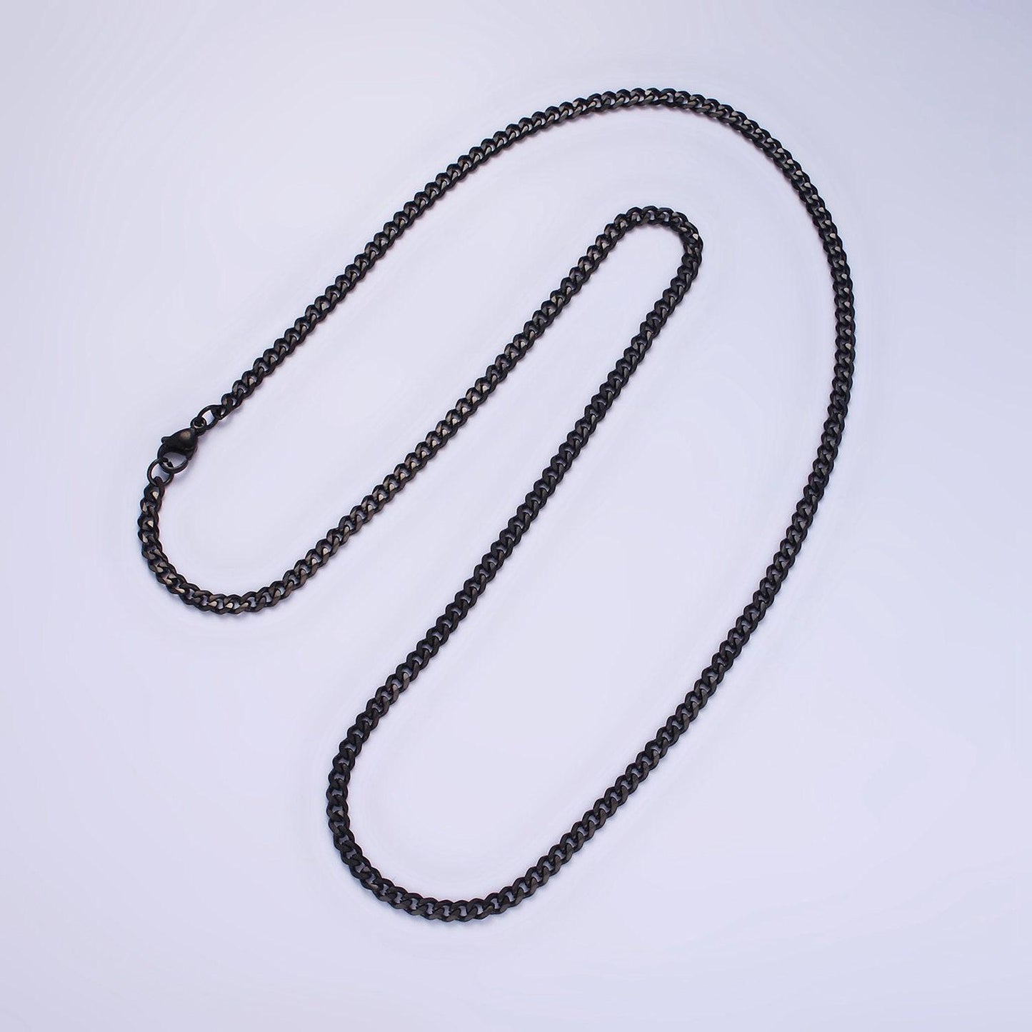 Stainless steel 3.4 mm curb chain | silver curb necklace | steel curb chain | men's stainless steel chain | tarnish resistant wa2147~wa2150