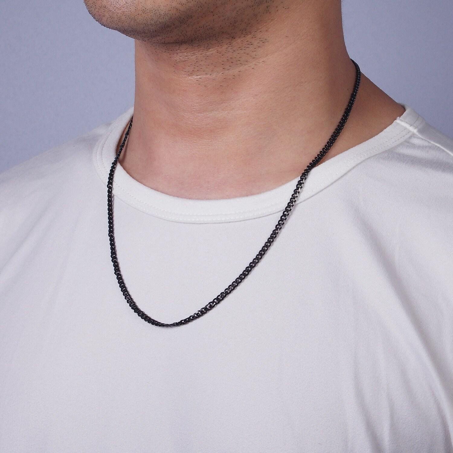 Stainless steel 3.4 mm curb chain | silver curb necklace | steel curb chain | men's stainless steel chain | tarnish resistant wa2147~wa2150