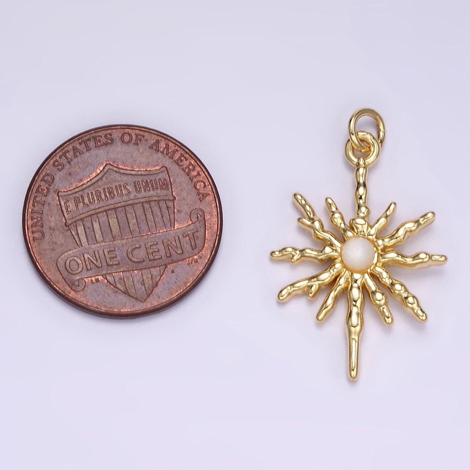 Mini gold sun charms tiny cz charm for necklace earring bracelet jewelry making supply celestial jewelry m129