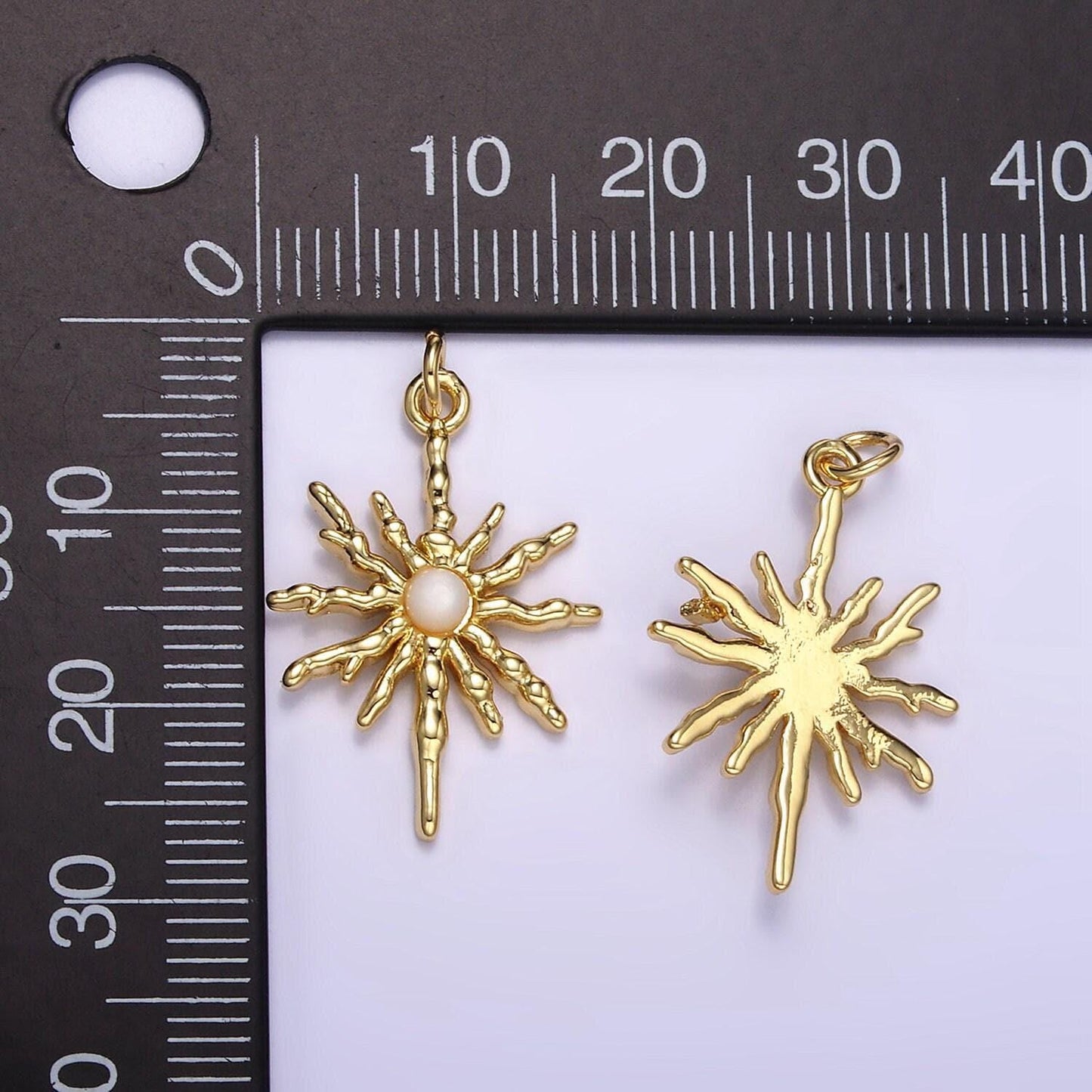 Mini gold sun charms tiny cz charm for necklace earring bracelet jewelry making supply celestial jewelry m129