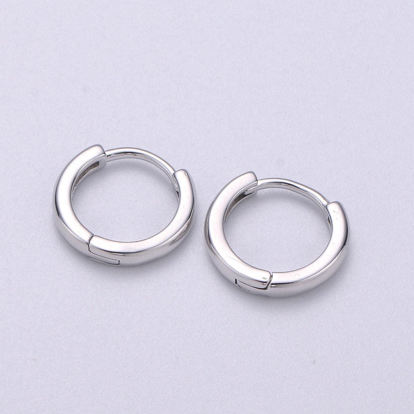 15.6mm huggie earrings, 24k gold hoops, white hoops, huggie hoop earring, hoop earrings, round loops,q-186, q-224 , q-186
