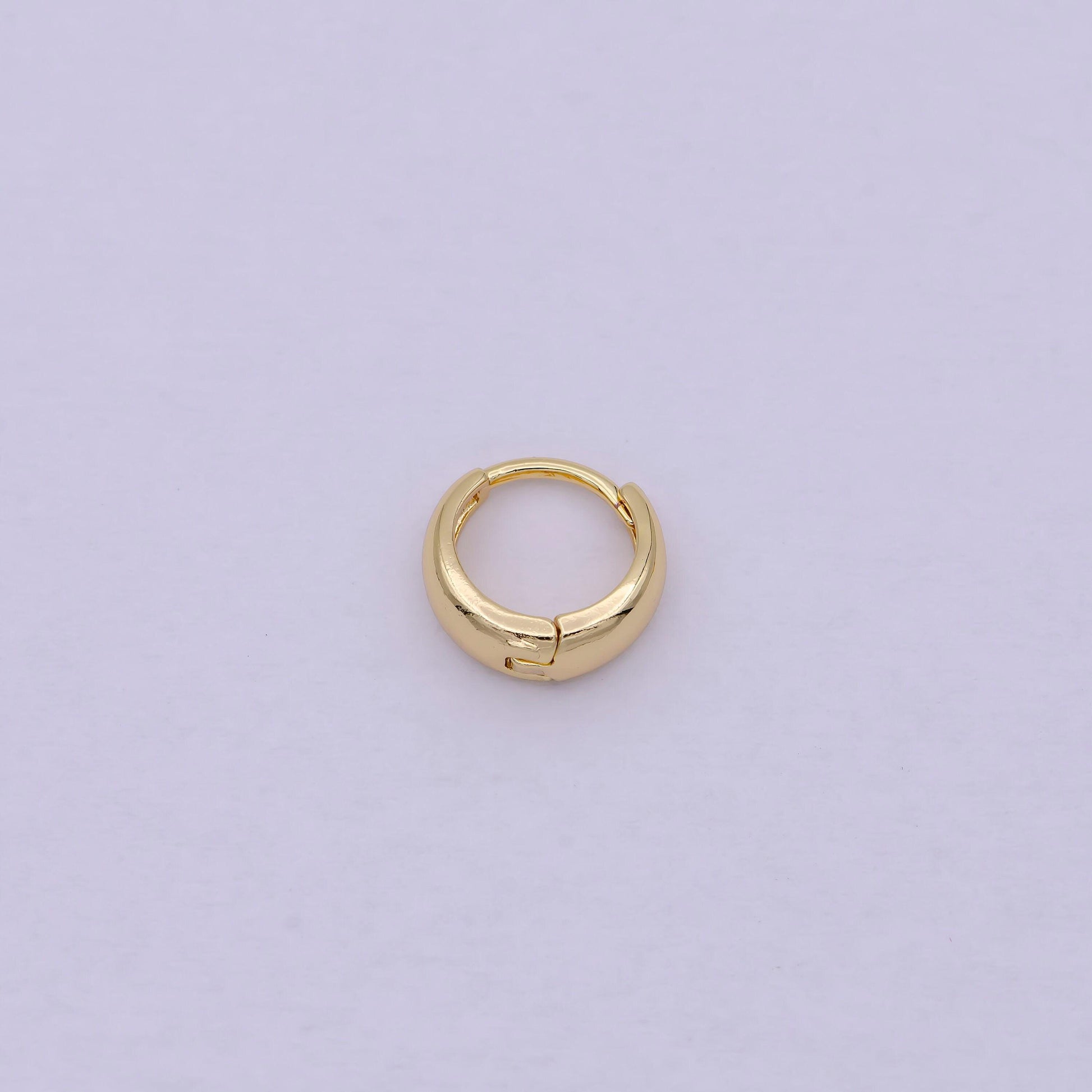 1 pair round one touch earring, hypoallergenic round hoop jewelry earring in gold filled 12mm huggie earring t-280