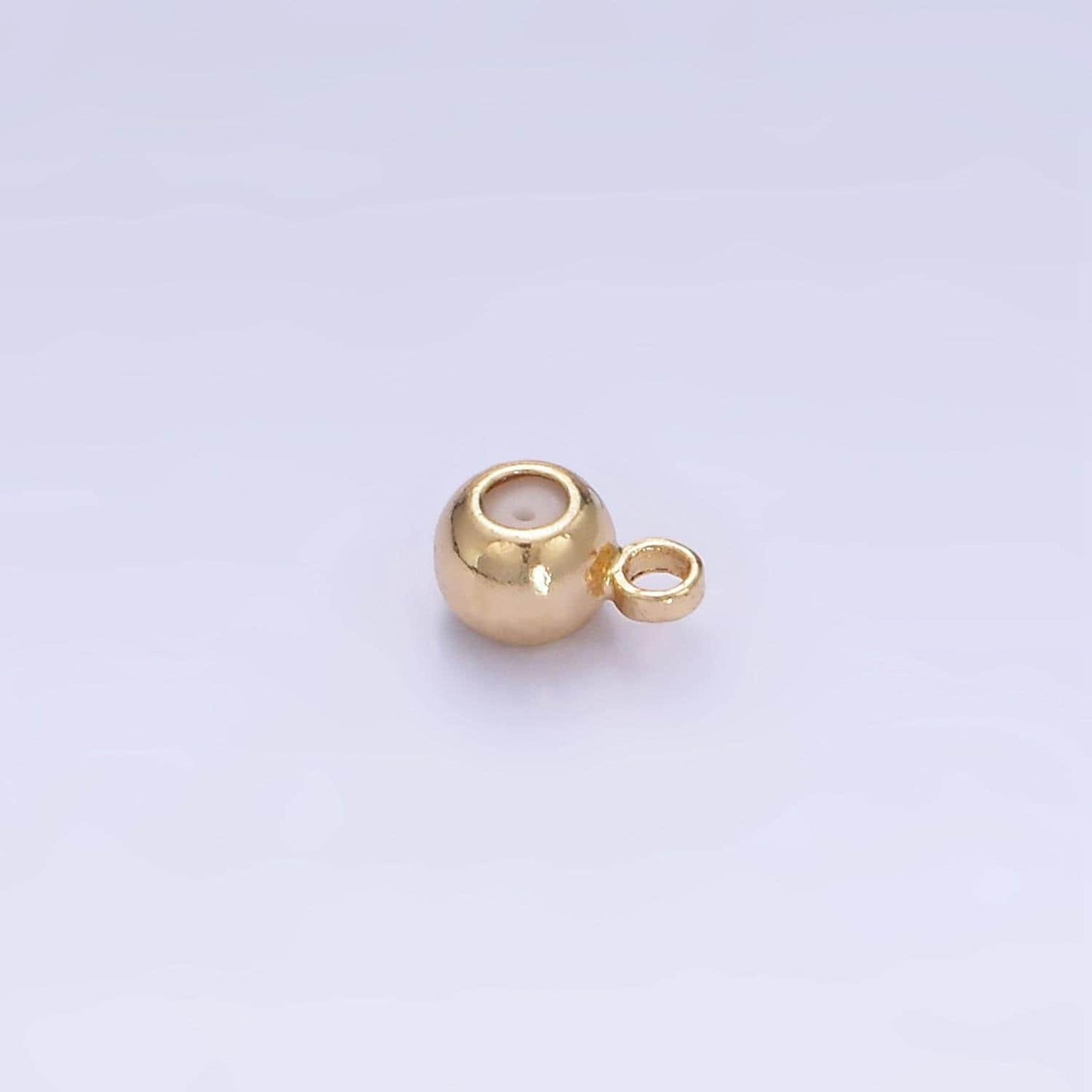 24k gold filled round silicone beads w/ closed ring gold tone smart beads w/ silicone, gold round stopper beads 4mm l-084