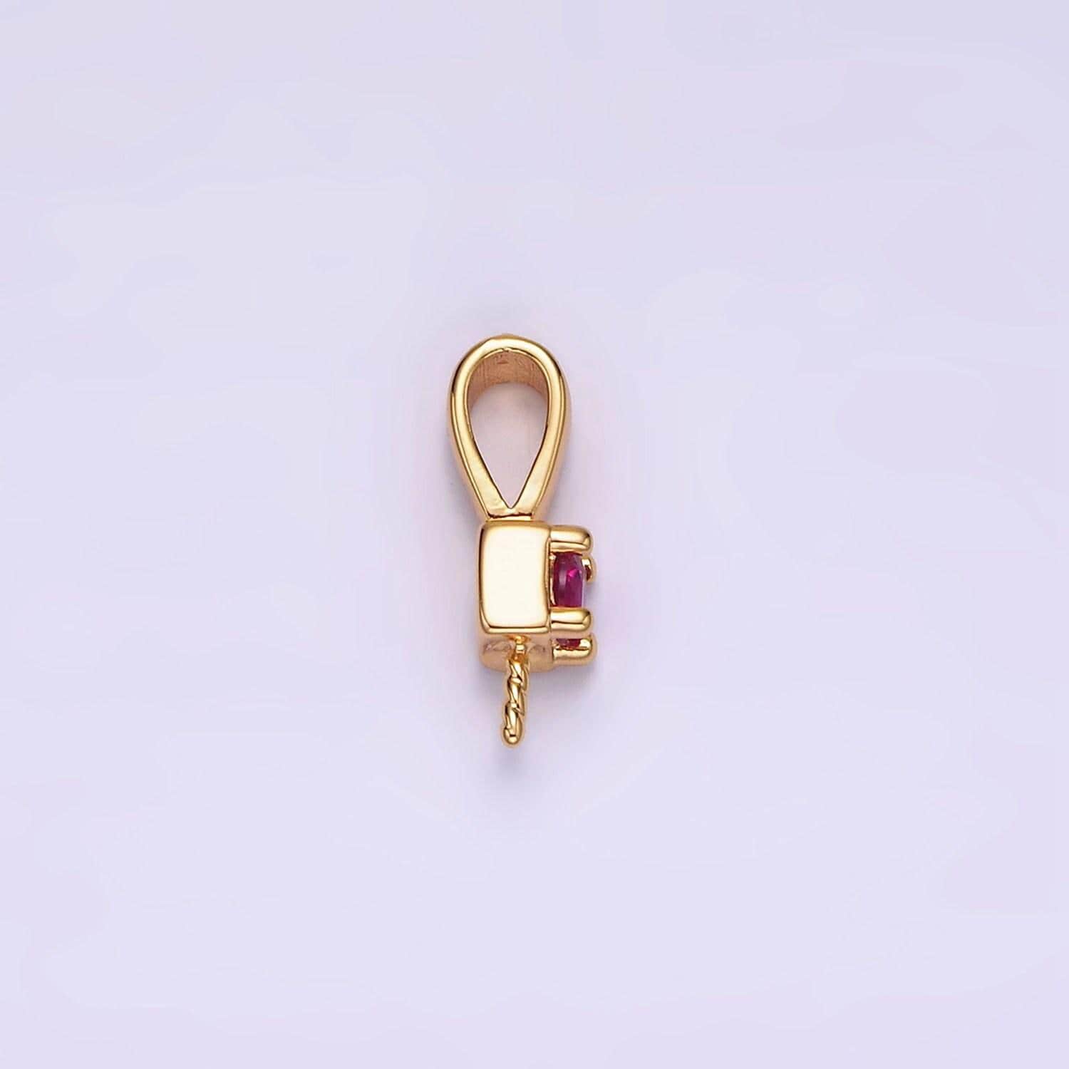 Gold peg bail caps for half drilled pearls and beads gold tone bead caps with peg with cz stone z511