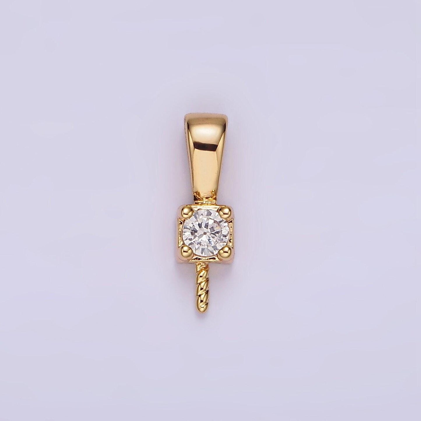 Gold peg bail caps for half drilled pearls and beads gold tone bead caps with peg with cz stone z511