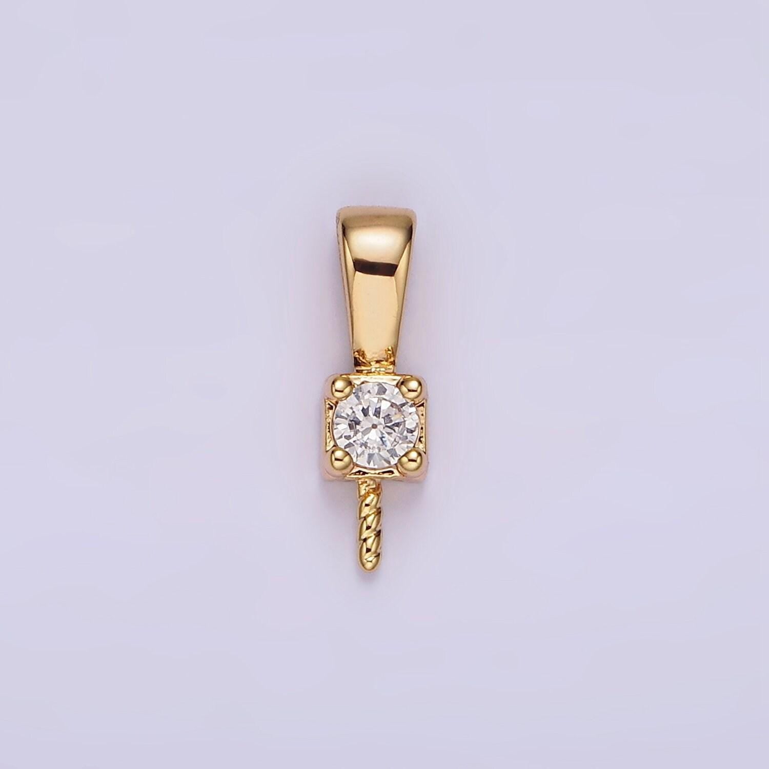 Gold peg bail caps for half drilled pearls and beads gold tone bead caps with peg with cz stone z511