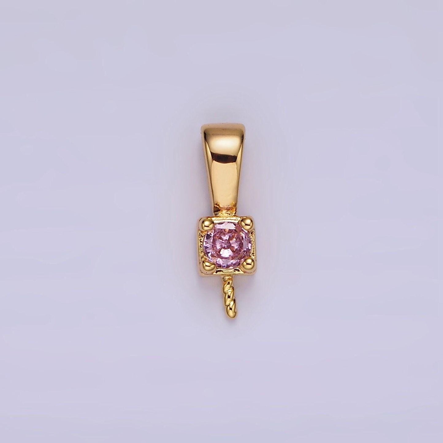 Gold peg bail caps for half drilled pearls and beads gold tone bead caps with peg with cz stone z511